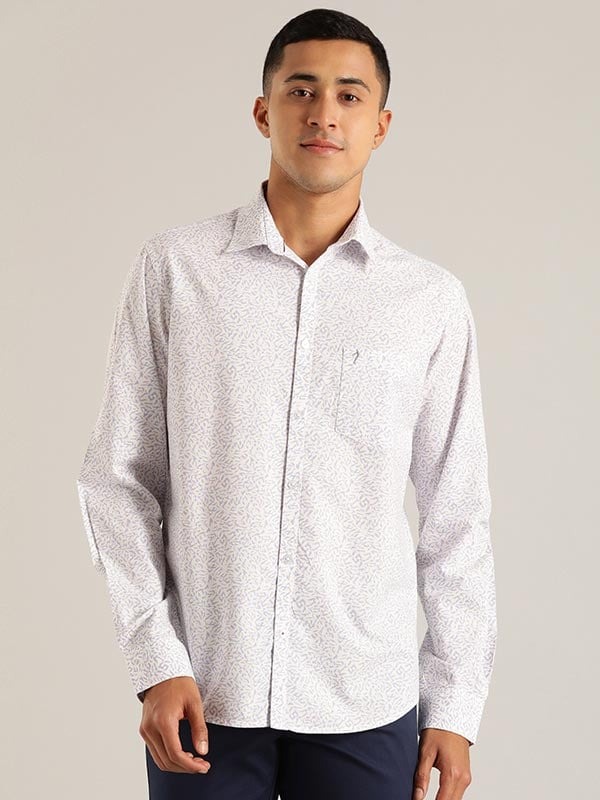 Indian Terrain Men All Over Print White Shirt